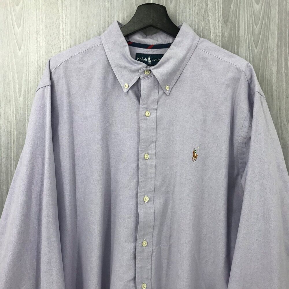 Ralph Lauren‎ Classic Fit Oxford Button Up Shirt XXL Long Sleeve Purple - Picture 3 of 10